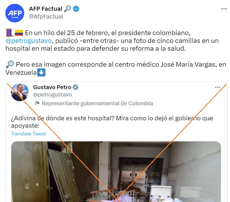 Cero y van tres Petro sigue compartiendo información falsa en Twitter