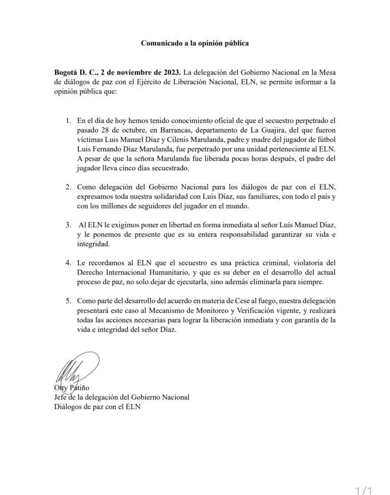 Foto Delegación de Paz del Gobierno Nacional con el ELN