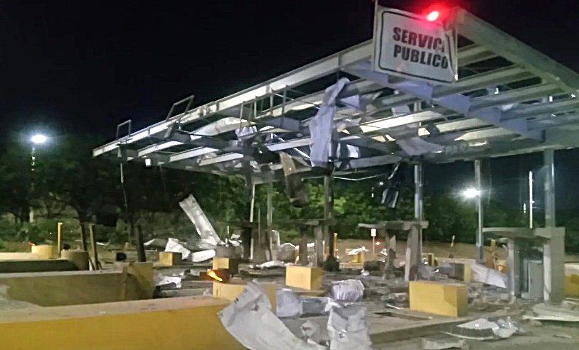 Así quedó el peaje en Villa del Rosario, Cúcuta, tras el atentado. / Crédito foto: El Frente