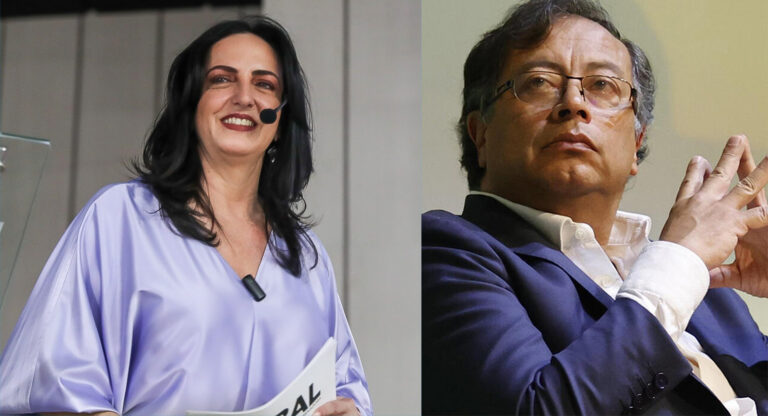 Precandidata María Fernanda Cabal y Gustavo Petro